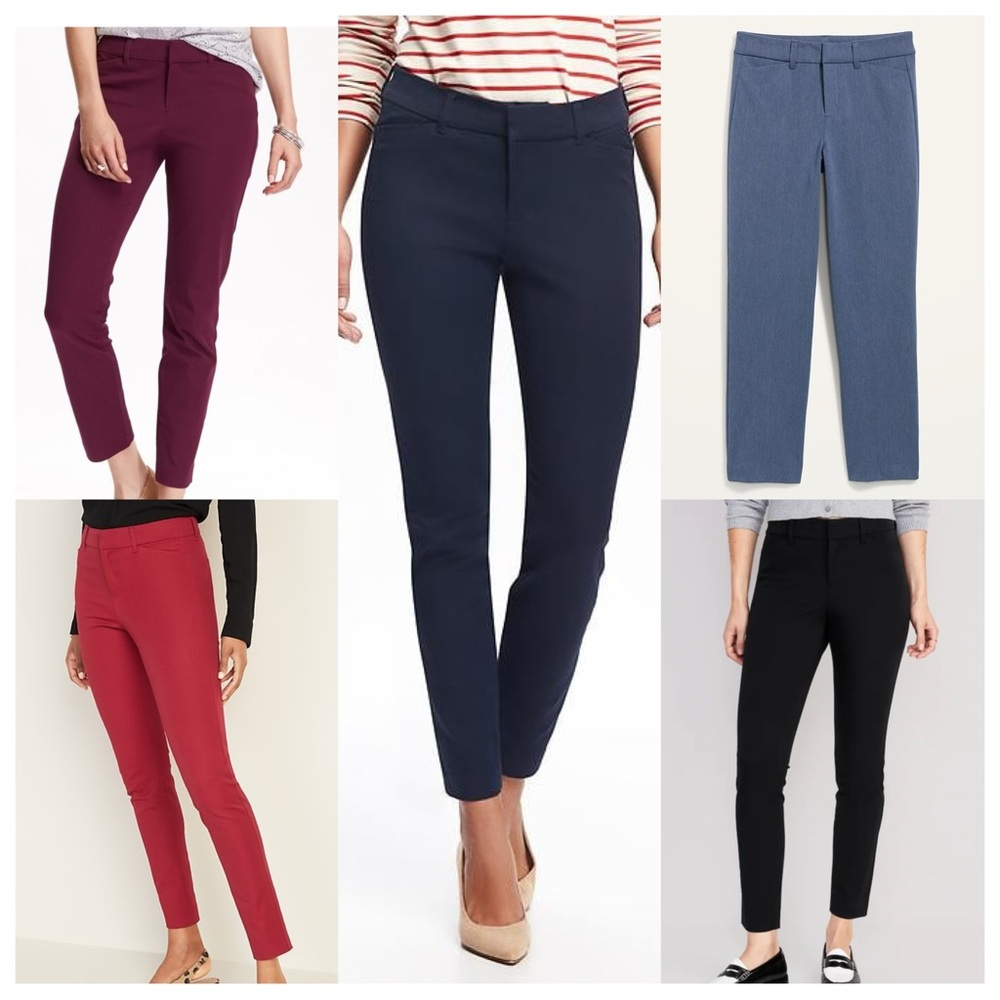Old Navy Women's Pixie Pants - Black, Navy, Maroon, Red, Chambray Blue Size 2